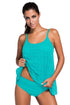 Sexy Mint Lace Overlay Spaghetti Straps Tankini Swimsuit